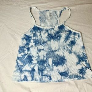Blue tie dye crop top